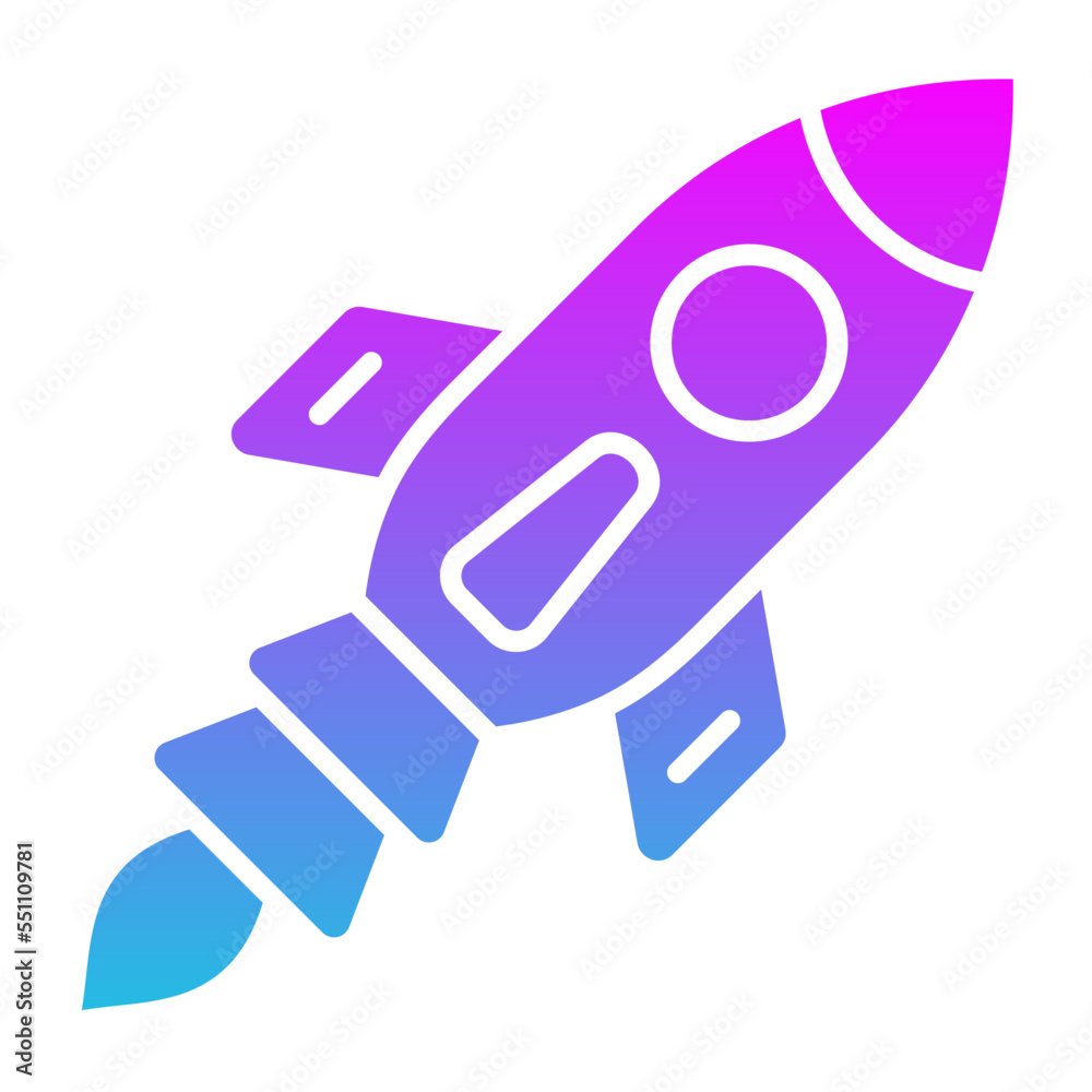 Rocket Glyph Gradient Icon Rocket Glyph Gradient Icon