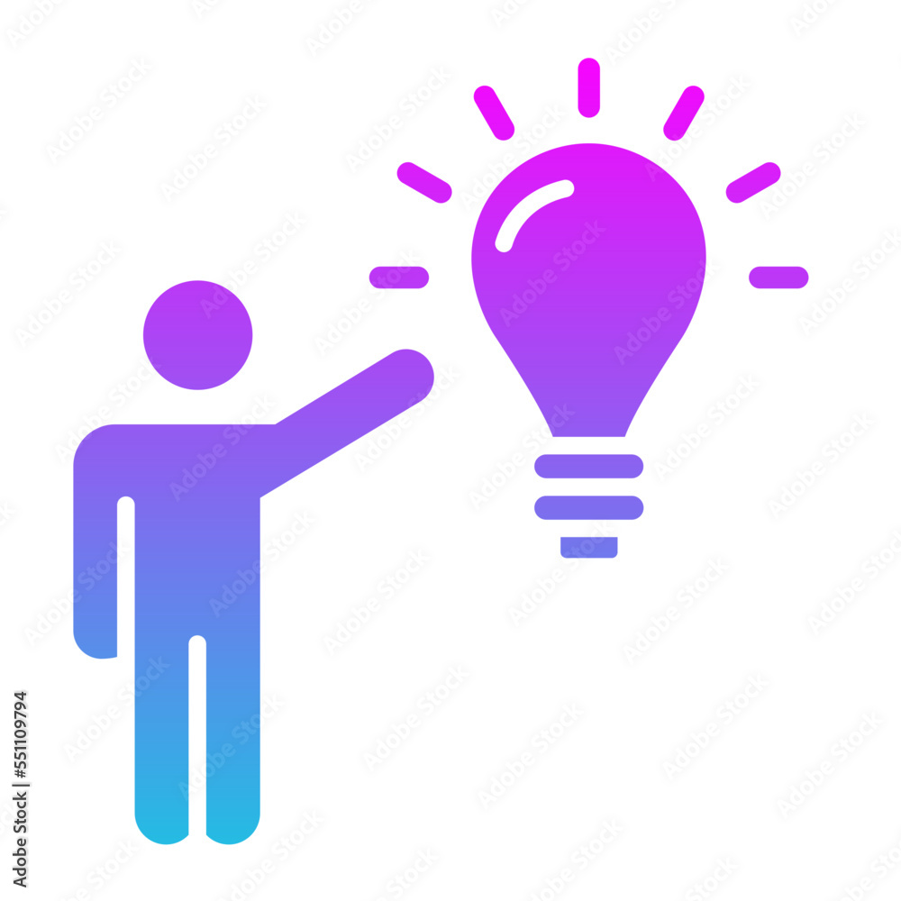 Creative Thinking Glyph Gradient Icon Creative Thinking Glyph Gradient Icon