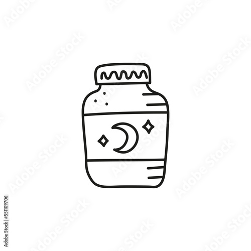 Doodle sleeping pills in bottle.