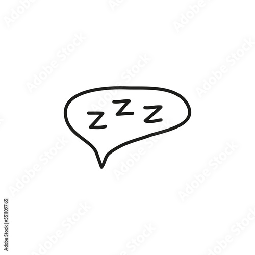 Doodle outline sleep symbol zzz.