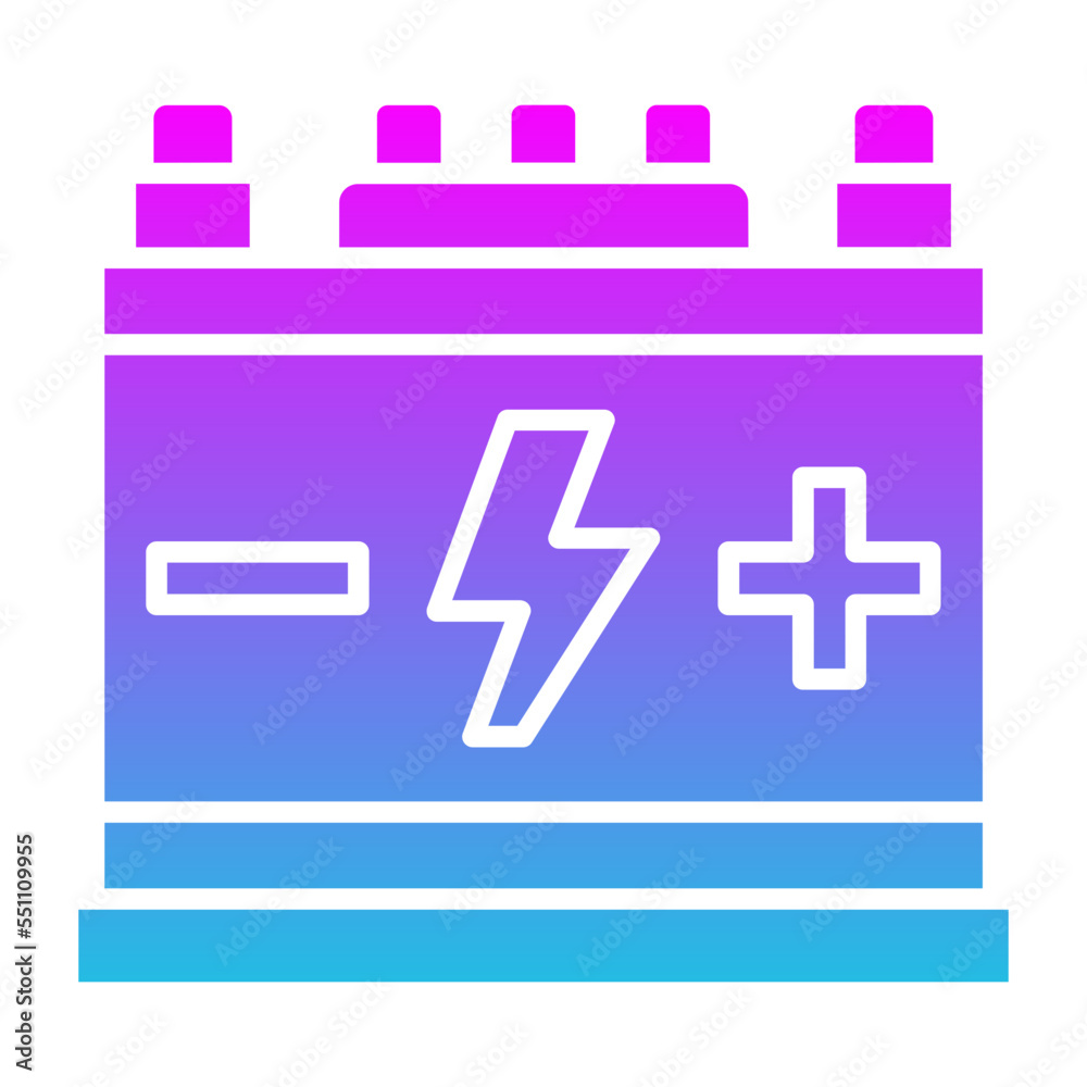 Car Battery Glyph Gradient Icon Car Battery Glyph Gradient Icon