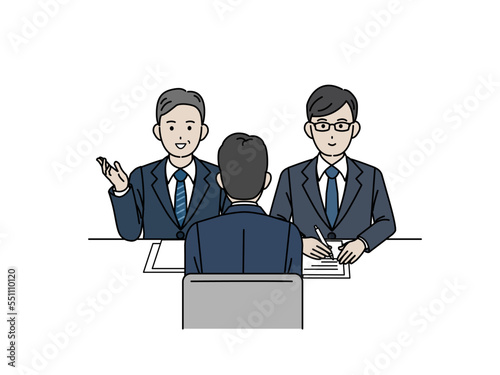 面接官視点のイラスト　就職　就活