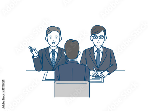 面接官視点のイラスト　就職　就活