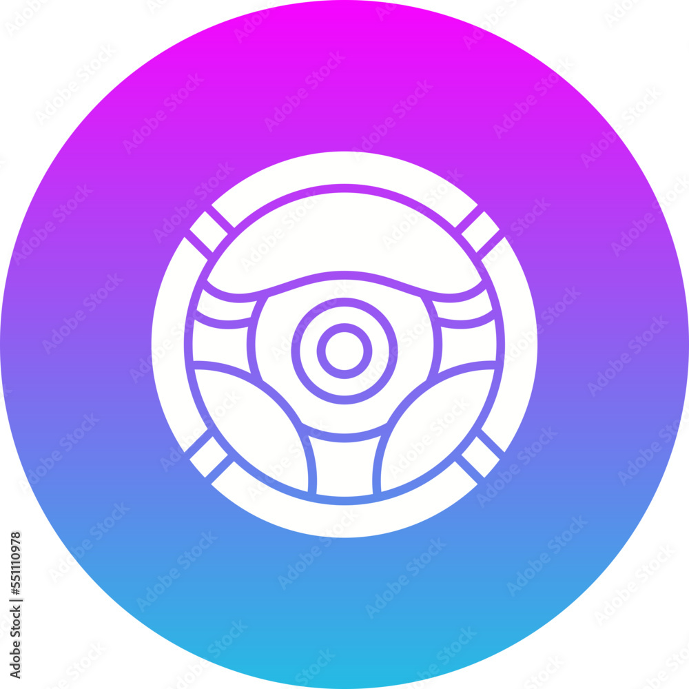 Steering Wheel Gradient Circle Glyph Inverted Icon Steering Wheel Gradient Circle Glyph Inverted Icon
