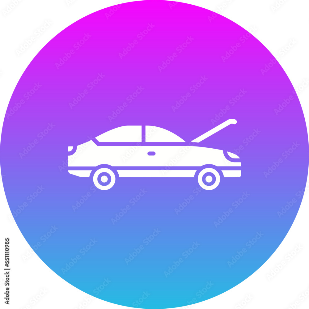 Hood Open Gradient Circle Glyph Inverted Icon Hood Open Gradient Circle Glyph Inverted Icon