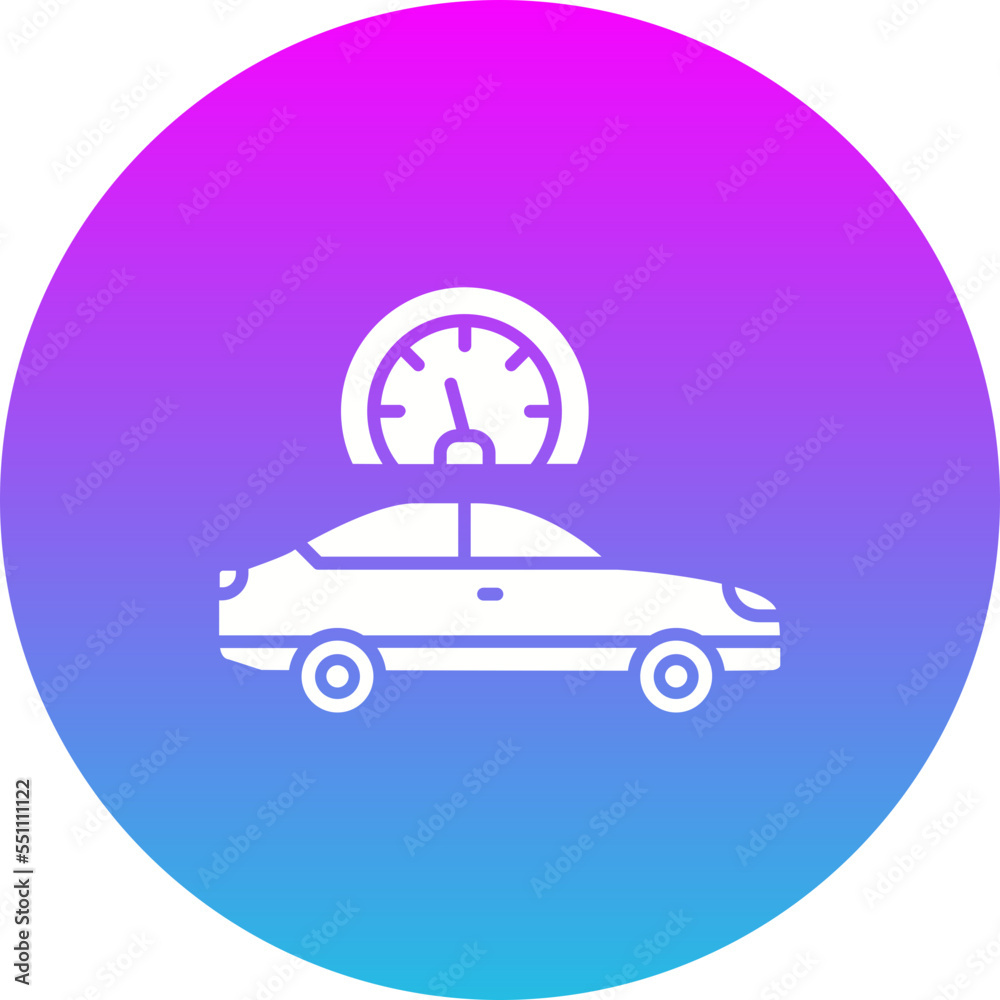 Cruise Control Gradient Circle Glyph Inverted Icon