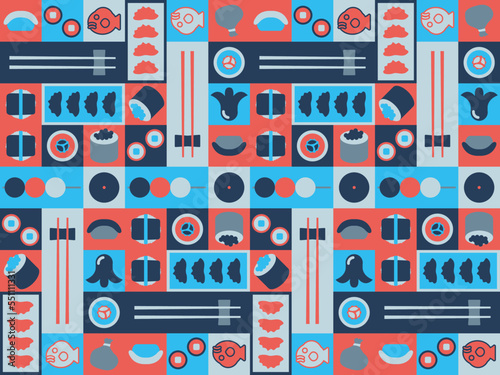 chinese new year asian food latin american pattern background seamless ornament menu japanese china