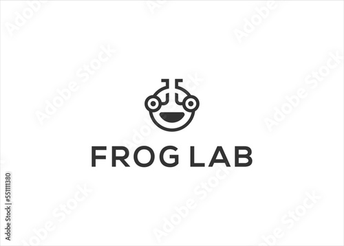 Frog lab Logo Template vector illustration design