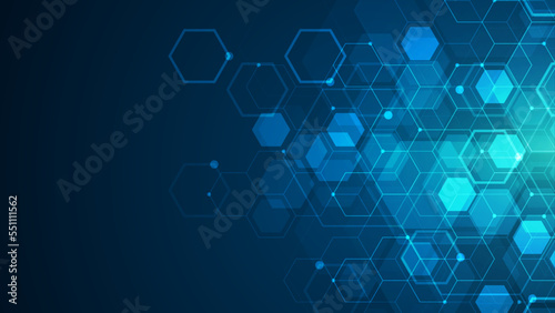 Abstract cube hexagon shape background