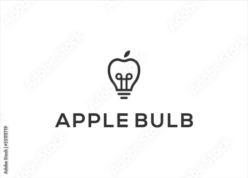 apple bulb logo design vector template