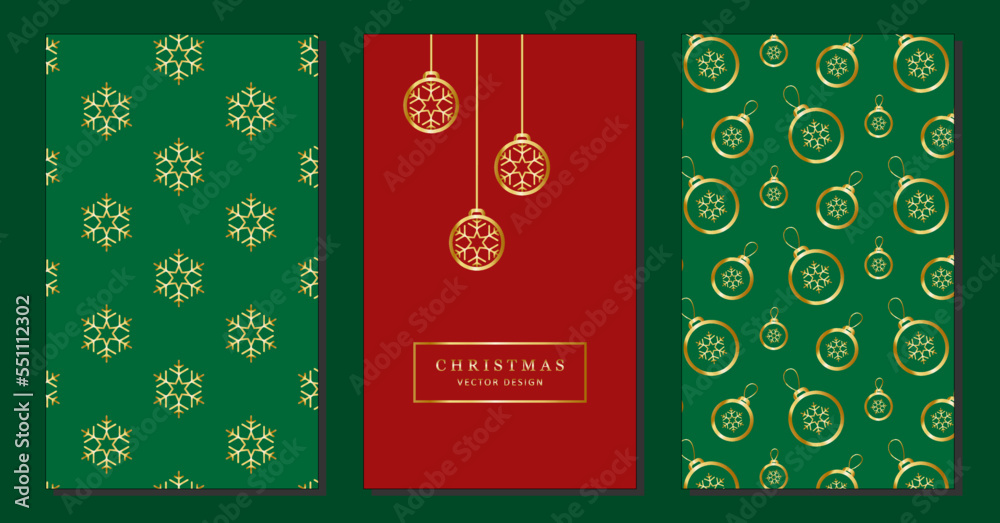 Set of vector holiday illustrations with snowflakes and christmas balls Set of vector holiday illustrations with snowflakes and christmas balls