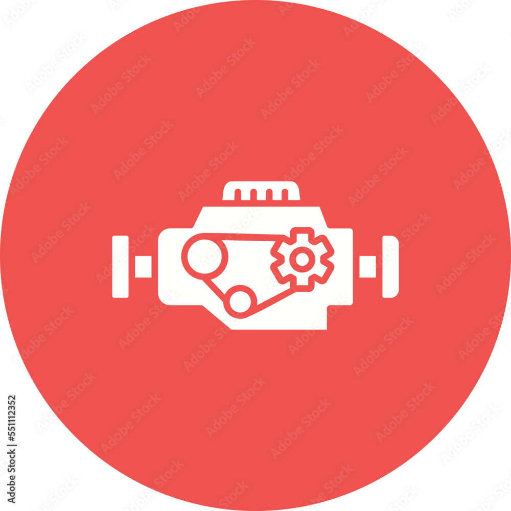 Engine Multicolor Circle Glyph Inverted Icon Engine Multicolor Circle Glyph Inverted Icon