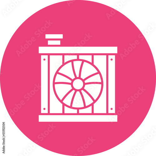 Car Radiator Multicolor Circle Glyph Inverted Icon