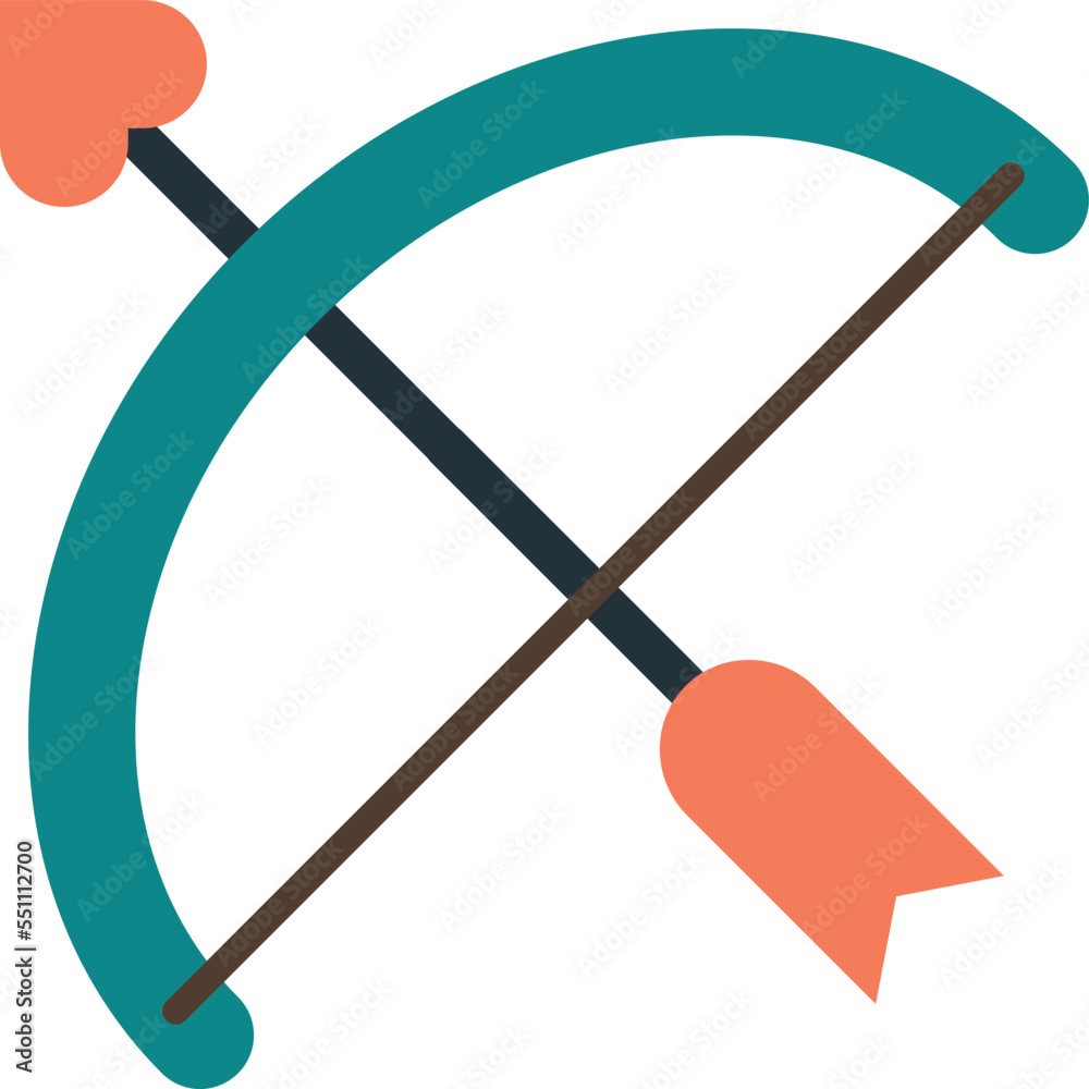 arrow with heart illustration in minimal style