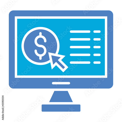 Pay Per Click Glyph Two Color Icon