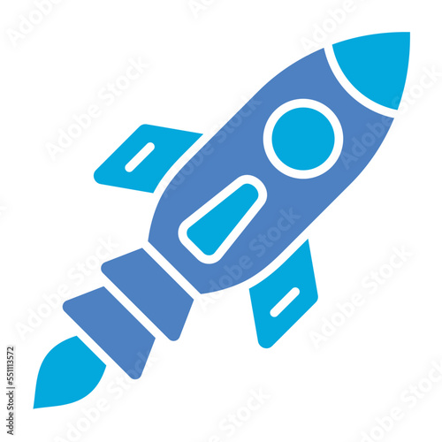 Rocket Glyph Two Color Icon
