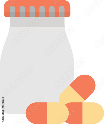 capsule pill bottle illustration in minimal style