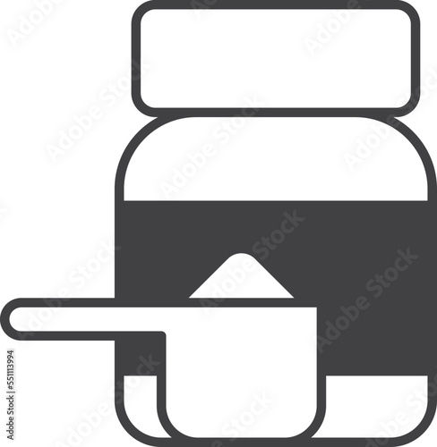 protein powder bottle illustration in minimal style