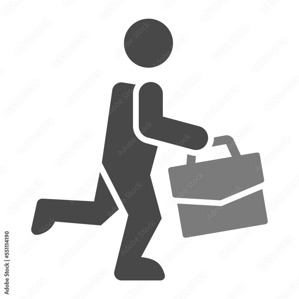 Going To Work Greyscale Glyph Icon Going To Work Greyscale Glyph Icon