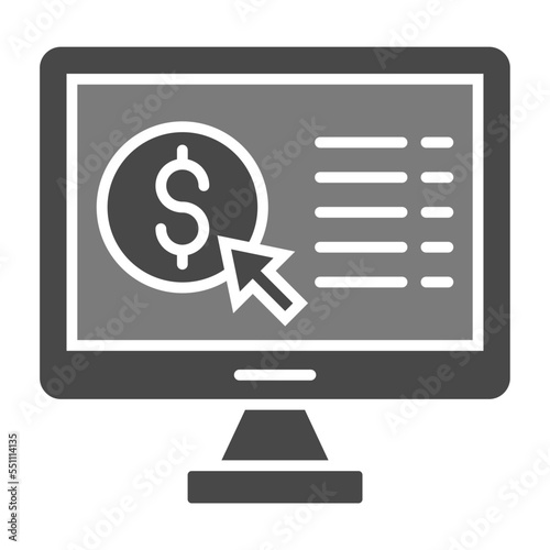 Pay Per Click Greyscale Glyph Icon