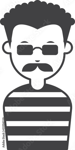 thief man illustration in minimal style