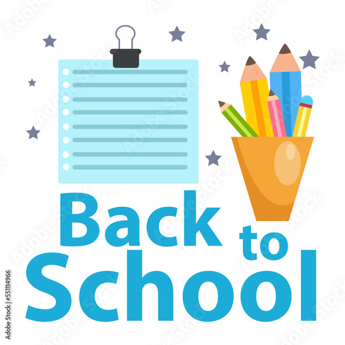 Cute characters and a concept of education for back to school