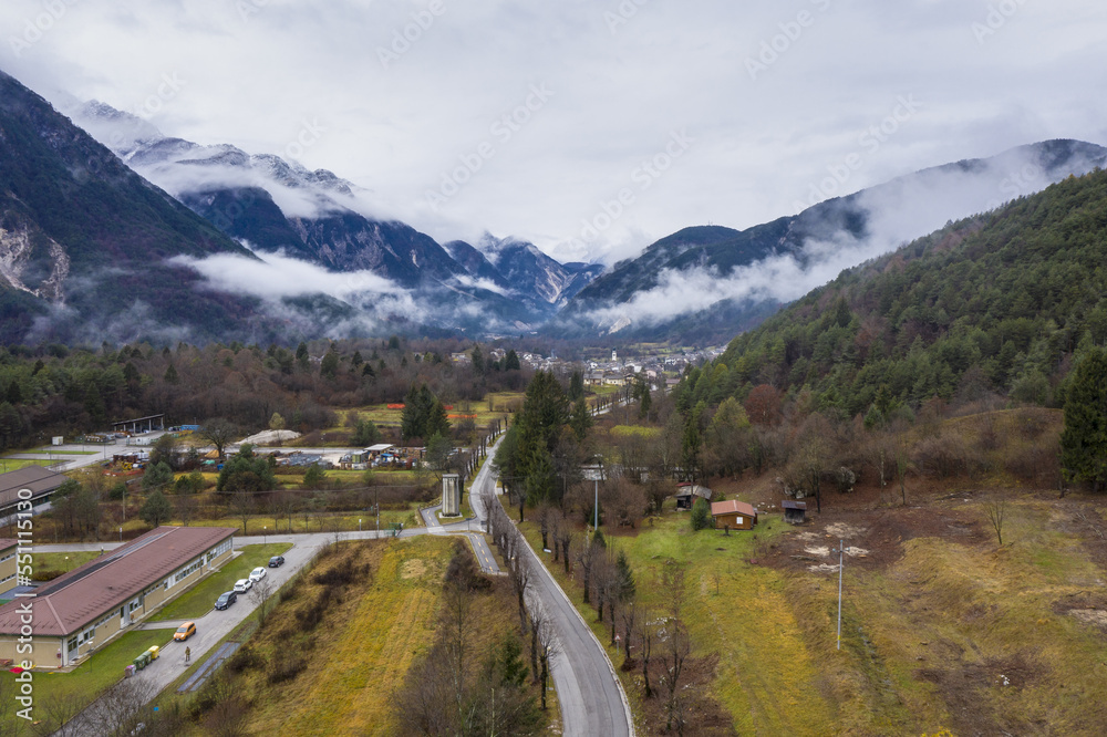Panorama Val di Resia seen from the drone Panorama Val di Resia seen from the drone