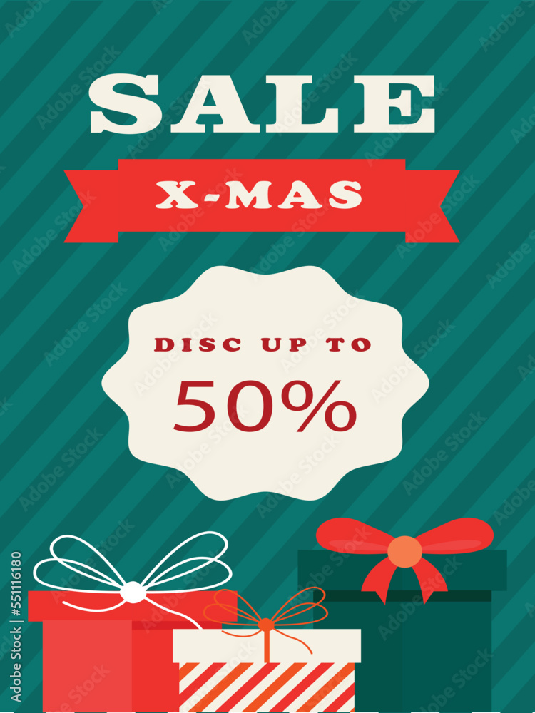 Christmas Sale Social Media banner. Special offer, discount type text Christmas Sale Social Media banner. Special offer, discount type text