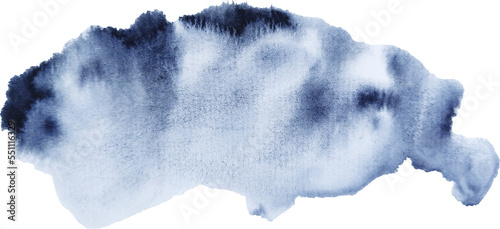 Watercolor Grey Curved Stain isolated on transparent background. Large spot with texture
