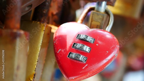 hanging Pink Heart Shape Padlock 