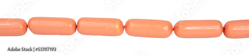 Fotografie Tasty sausages meat product food isolated on the white background