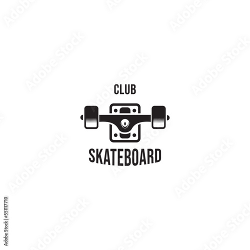 Skateboarding logo design. City skating. Skateboarding typography. Vintage vector illustration.
