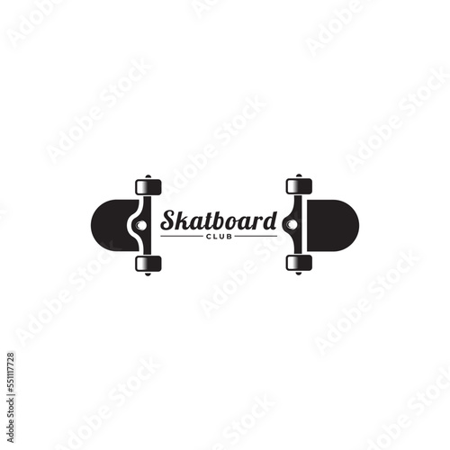 Skateboarding logo design. City skating. Skateboarding typography. Vintage vector illustration.