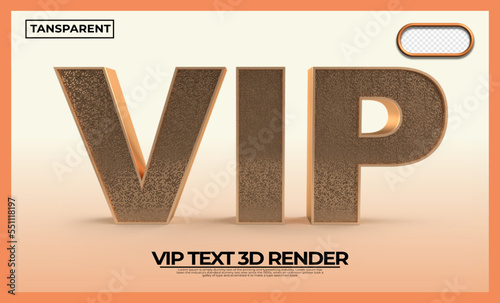 3D render text VIP gold style luxury