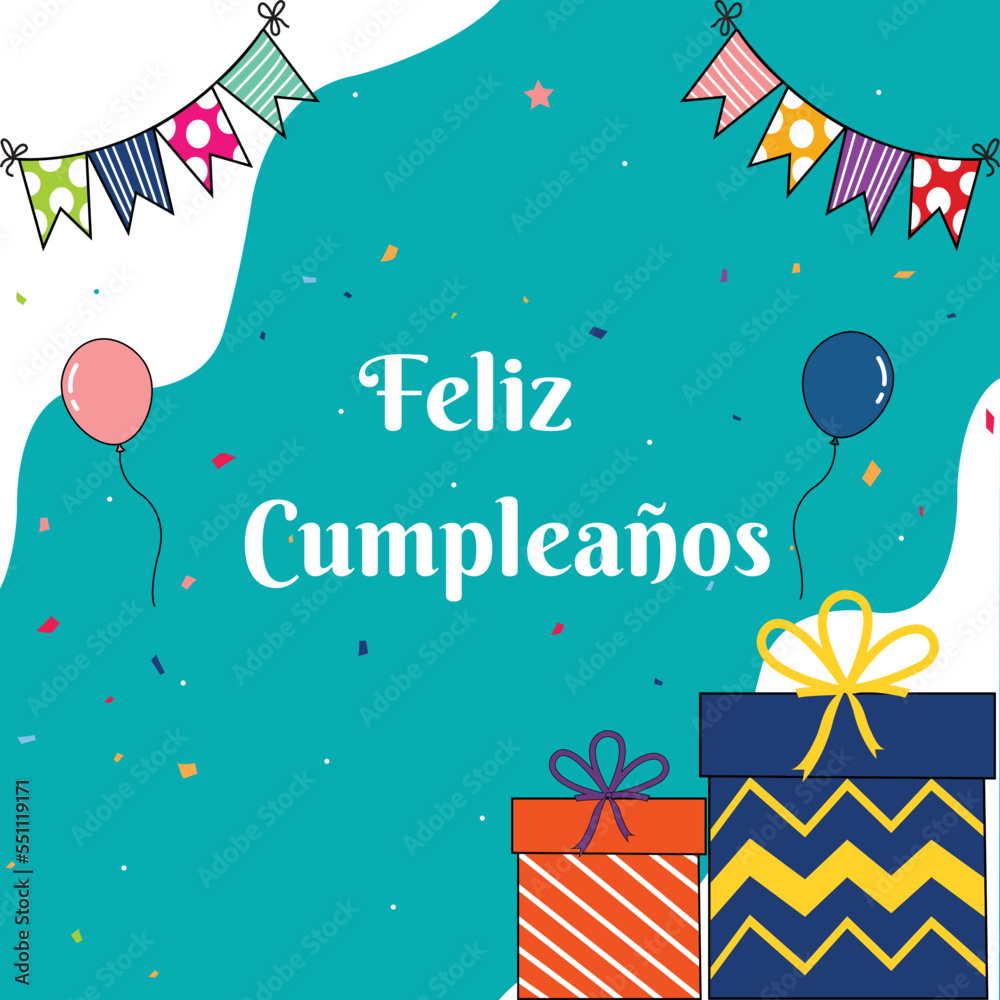 Feliz cumpleanos spanish happy birthday greeting Vector Image