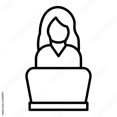 Clerk Female Icon Style
