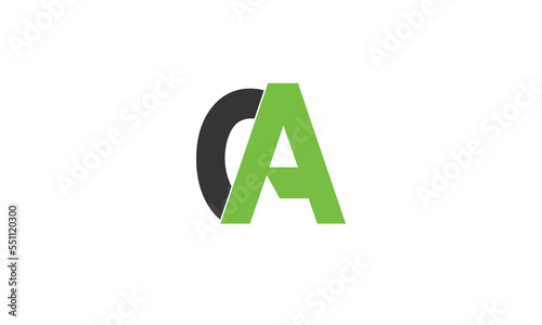Initials Alphabet letters Monogram logo CA, AC, C and A