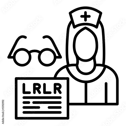 Ophthalmic Nurse Female Icon Style