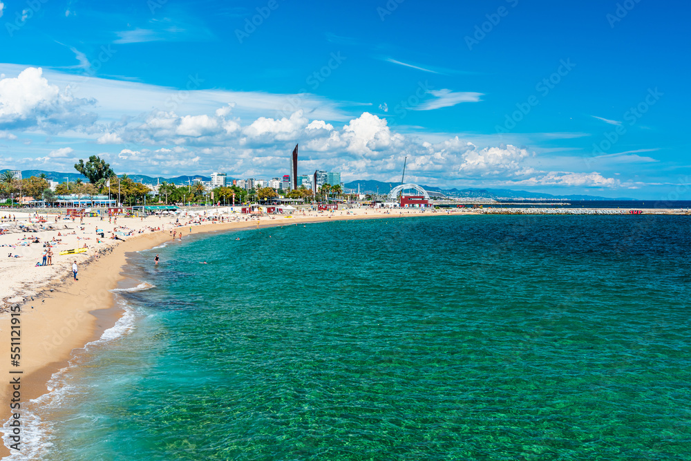 Obraz premium Nova Icaria Beach, Barcelona, Catalonia, Spain, Europe
