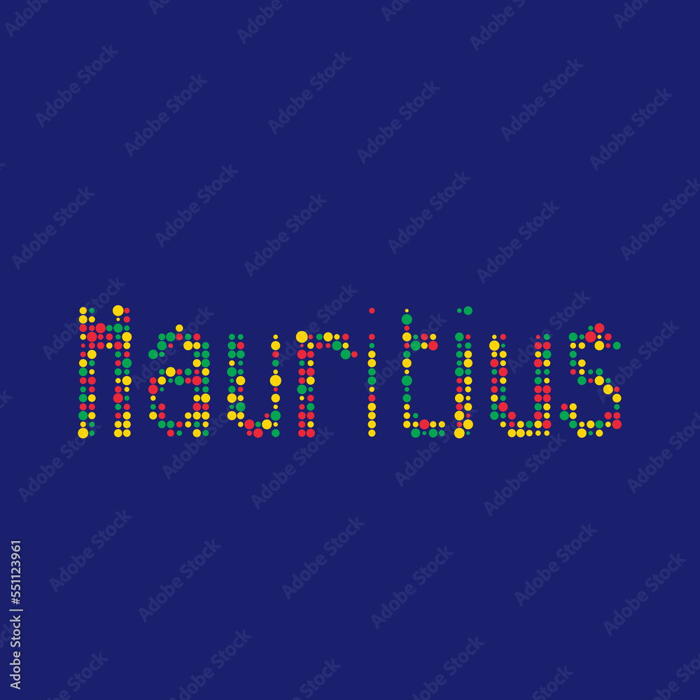 Obraz premium Mauritius Silhouette Pixelated pattern map illustration