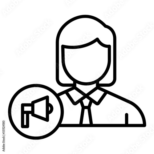 Account Executive Female Icon Style