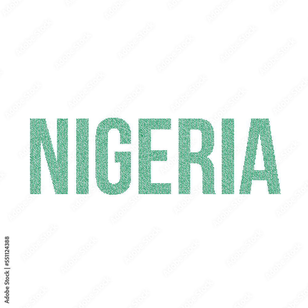 Nigeria Silhouette Pixelated pattern map illustration