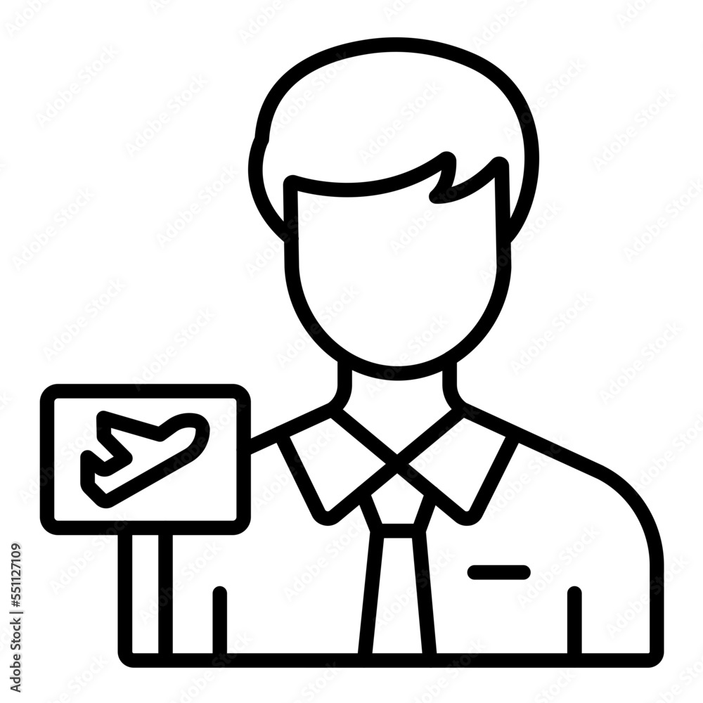 Airport Representative Icon Style Airport Representative Icon Style