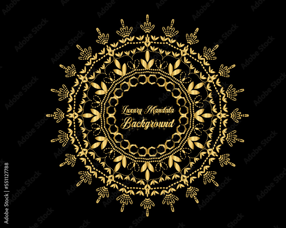 Luxury mandala background with golden Colorful template.