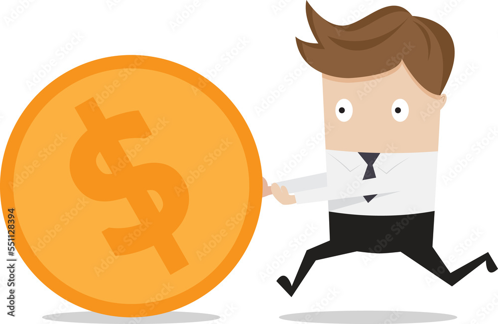 businessman running follow money coin businessman running follow money coin