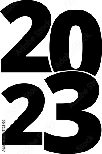 New Year 2023. Typeface: Open Sans. Numbers. PNG