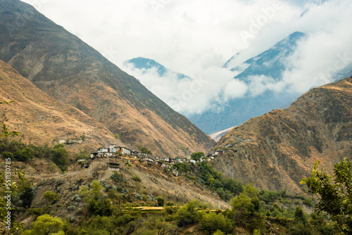 A rural Himalaya village community in Bajura Mugu Karnali Tibetan Nepal photo