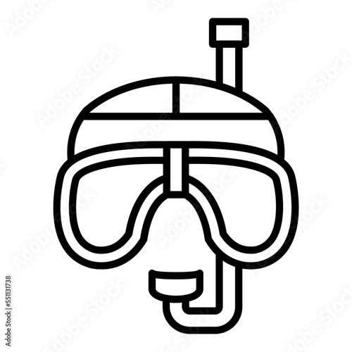 Mask and Snorkel Icon Style