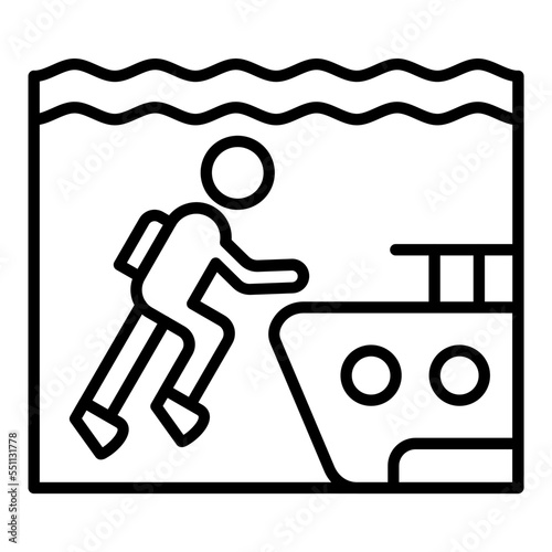 Wreck Diving Icon Style