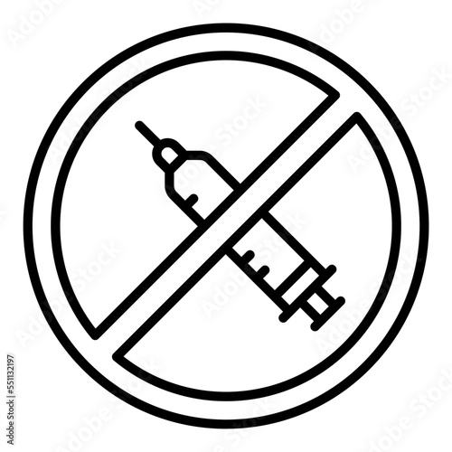 Anti Vaccination Icon Style